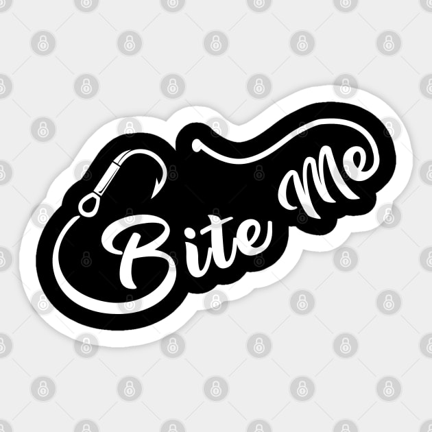 Bite Me Fishing women  reel cool dad Sticker by Caskara